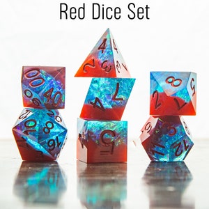 Crystal Galaxy Dice, Blue Violet Dice Set in Metal Case, dice set, Dice Set, Polyhedral Dice Set, Sharp edge dice, Role Playing Games image 5
