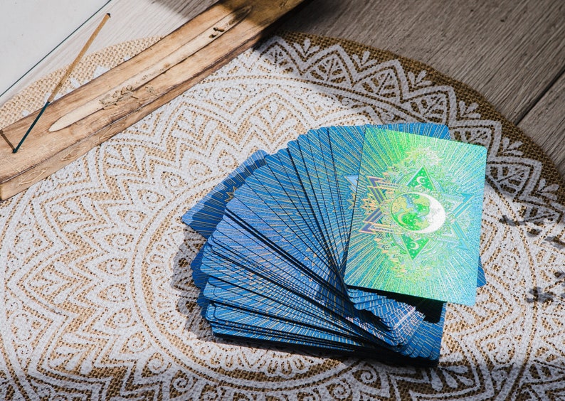 Tarot Deck, Witch Blue Tarot 78 Cards with Guidebook, Work Tarot Deck, Tarot Cards, Beginner Divination Tool, Pictured Tarot Divination Set 画像 4