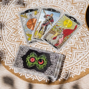 Moon Tarot Deck, Glided Tarot Card with Guidebook, Holographic Foil Tarot Traditional, Beautiful Tarot, Silver Tarot Cards, Indie Tarot