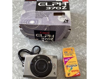 Canon Elph 370Z APS Point and Shoot Camera Silver with Original Box and Film