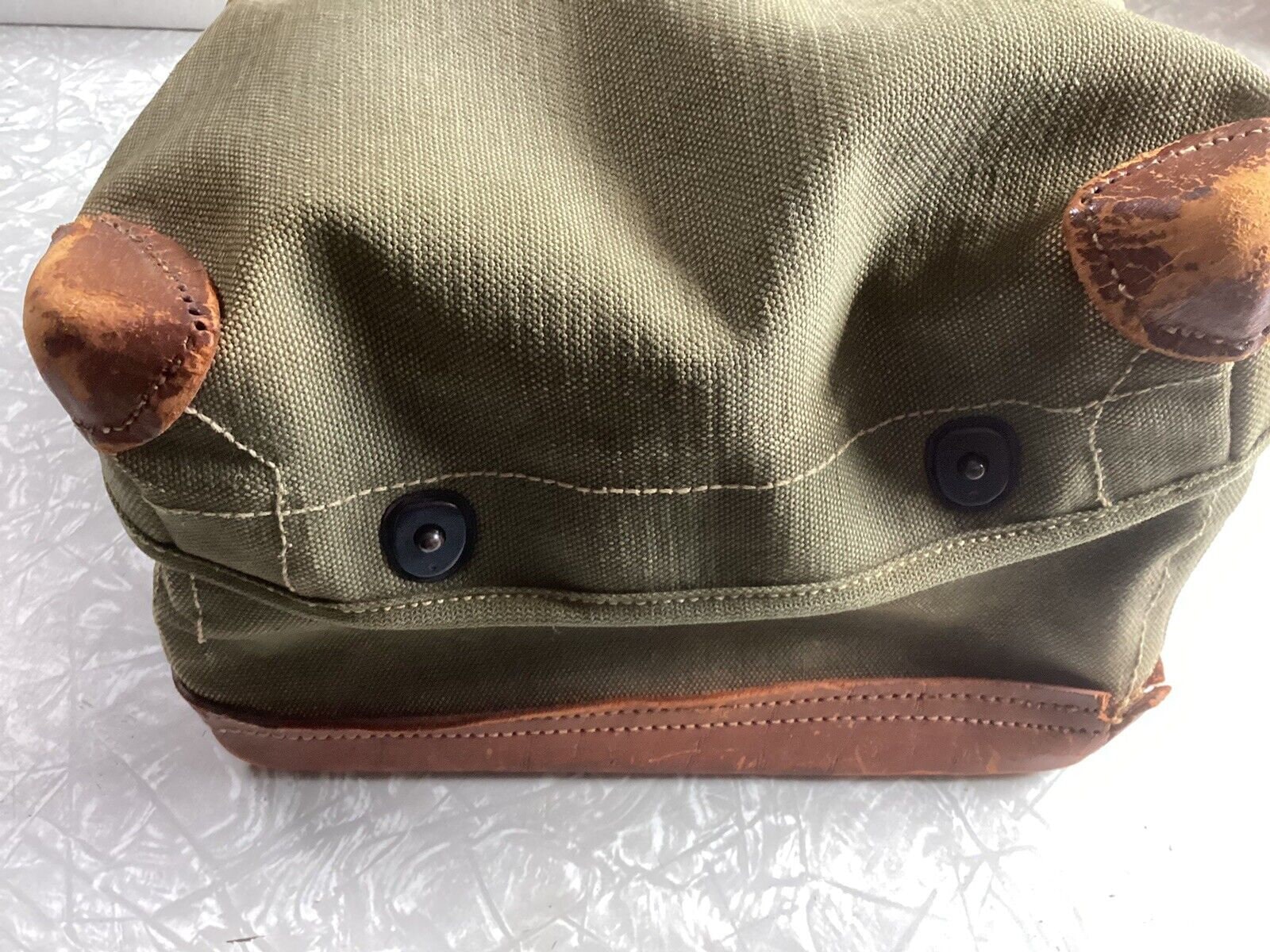 ア*リ様 40s WW2 MILITARY BOSTON BAG WITH ST Vintage 1940s