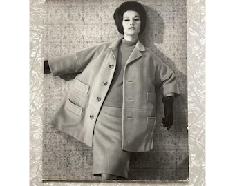 11x14 Huge Art Photo Print Pretty Model Black And White Vintage Fashion Couture