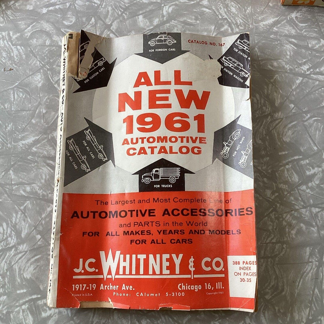 Vintage 1961 JC Whitney Auto Parts Catalog Hot Rod Etsy