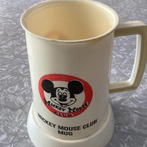 Vintage 1960s Walt Disney Mickey Mouse Club Plastic Mug image 1