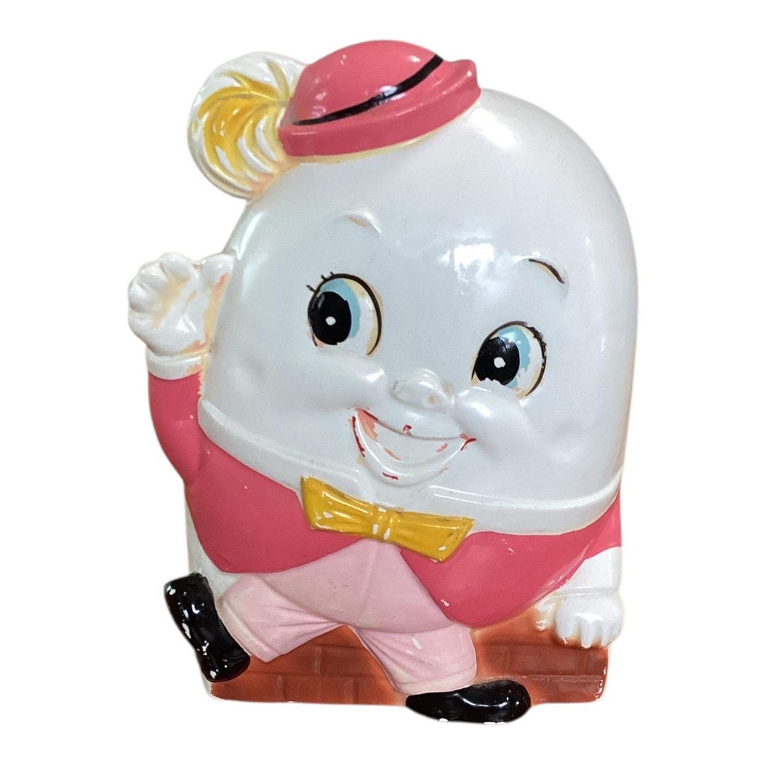 Vintage Ceramic Humpty Dumpty Planter Good Condition Shelf, Display ...