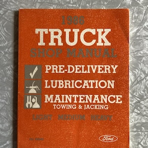 1986 Ford Truck Bronco Pre Delivery Lubrication And Maintenance Manual