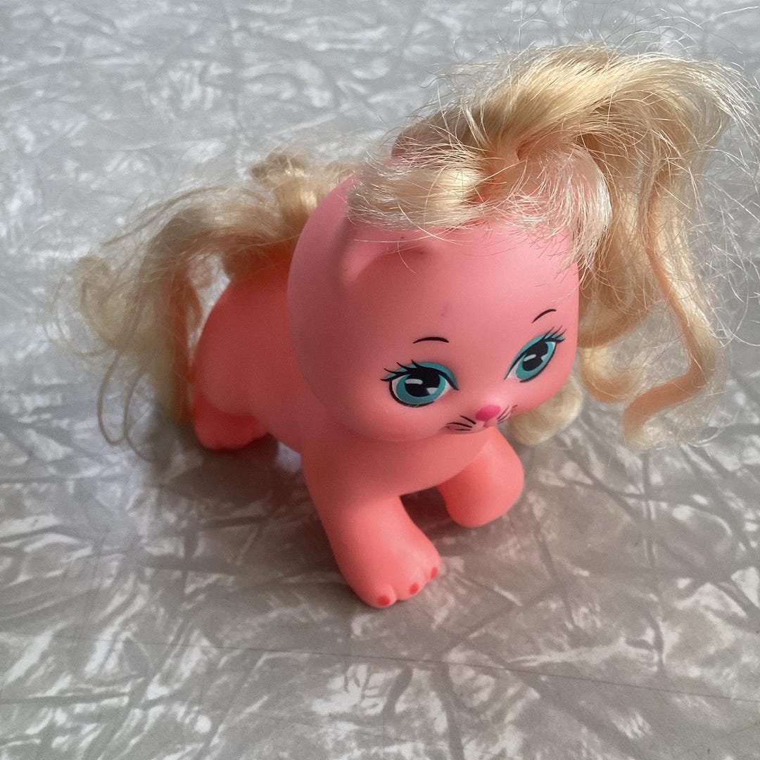 Figurine Mattel - Fille Avec Chat - Note Malaysia 9660 - 1989 - 6,5 Cm - Occasion