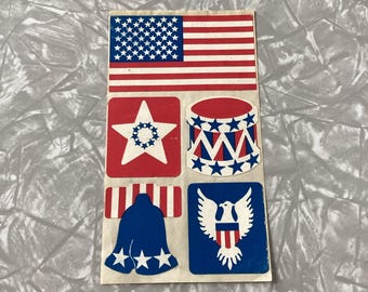 Vintage 1976 Bicentennial 76 USA Sticker Sheet Unused Decal Sticker