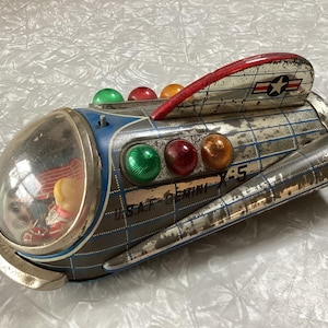 Gemini X-5 Space Ship 1960s USA NASA Apollo Masudaya Japan Tin Toy