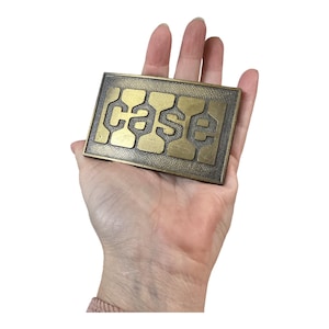 Vintage Belt Buckle CASE Tractor Farm Equipment Gold Tone