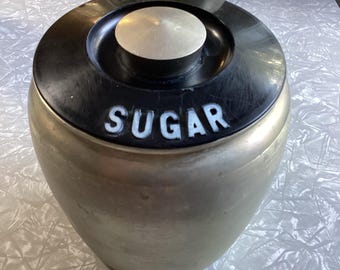 Vintage 1950's Era Kromex Spun Aluminum Sugar Canister w/Lid