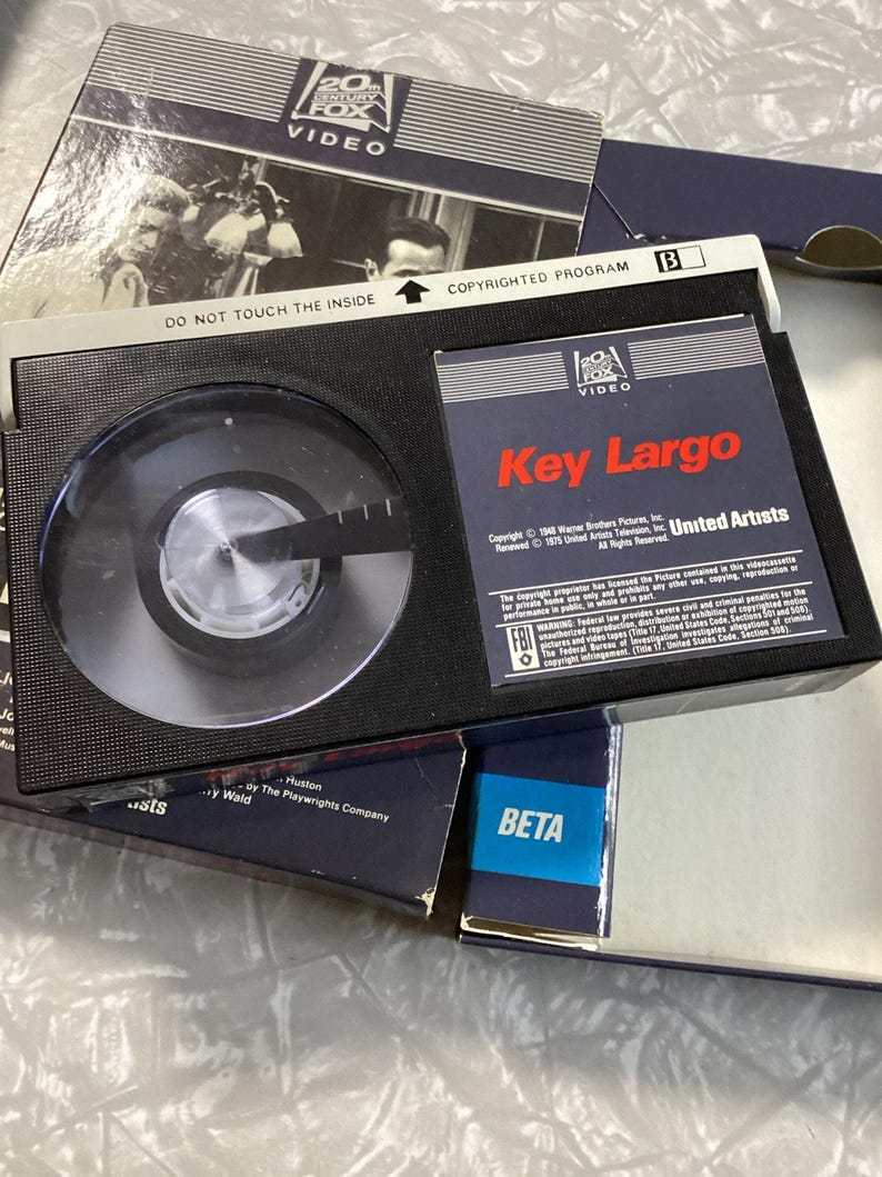 Key Largo Betamax NOT VHS Movie 1948 Renewed 1975 Humphrey Bogart ...