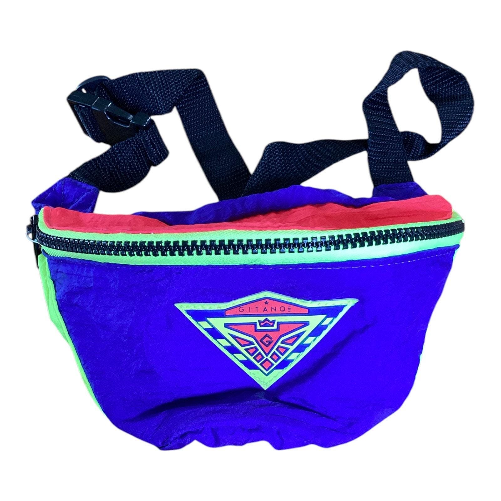 Vintage Gitano Bright Blue Red Green Fanny Pack 80 display picture 3