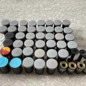 Vintage Empty Plastic 35mm Film Can Lot With Spools Cans Photography