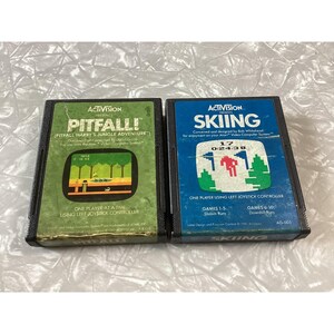 Atari 2600 Activision Pitfall and Skiing Game Cartridges AX-018 AG-005 Lot of 2
