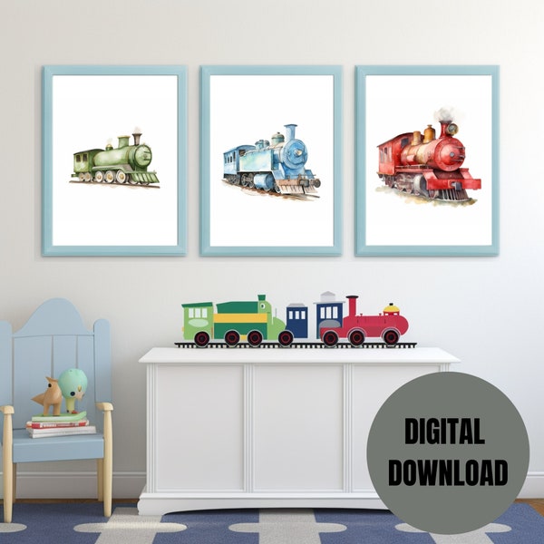 Train Kids Room Etsy