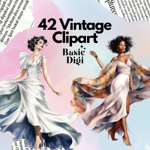 Retro Vintage PNG bundle - For Vintage-Themed Graphic Design Projects and Digital Scrapbooking.