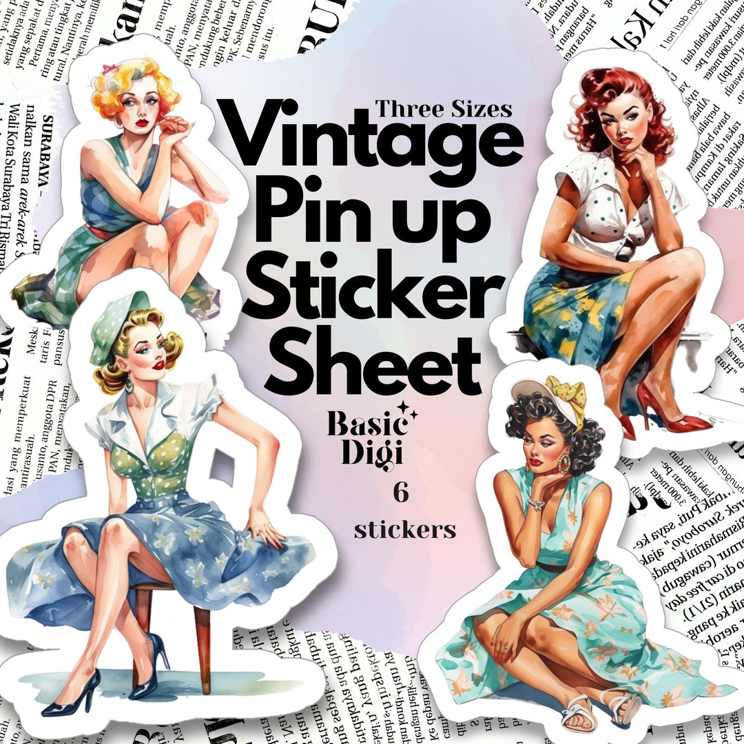 Pin-up Girl Vinyl Sticker Set the Perfect Addition to Your Retro ...