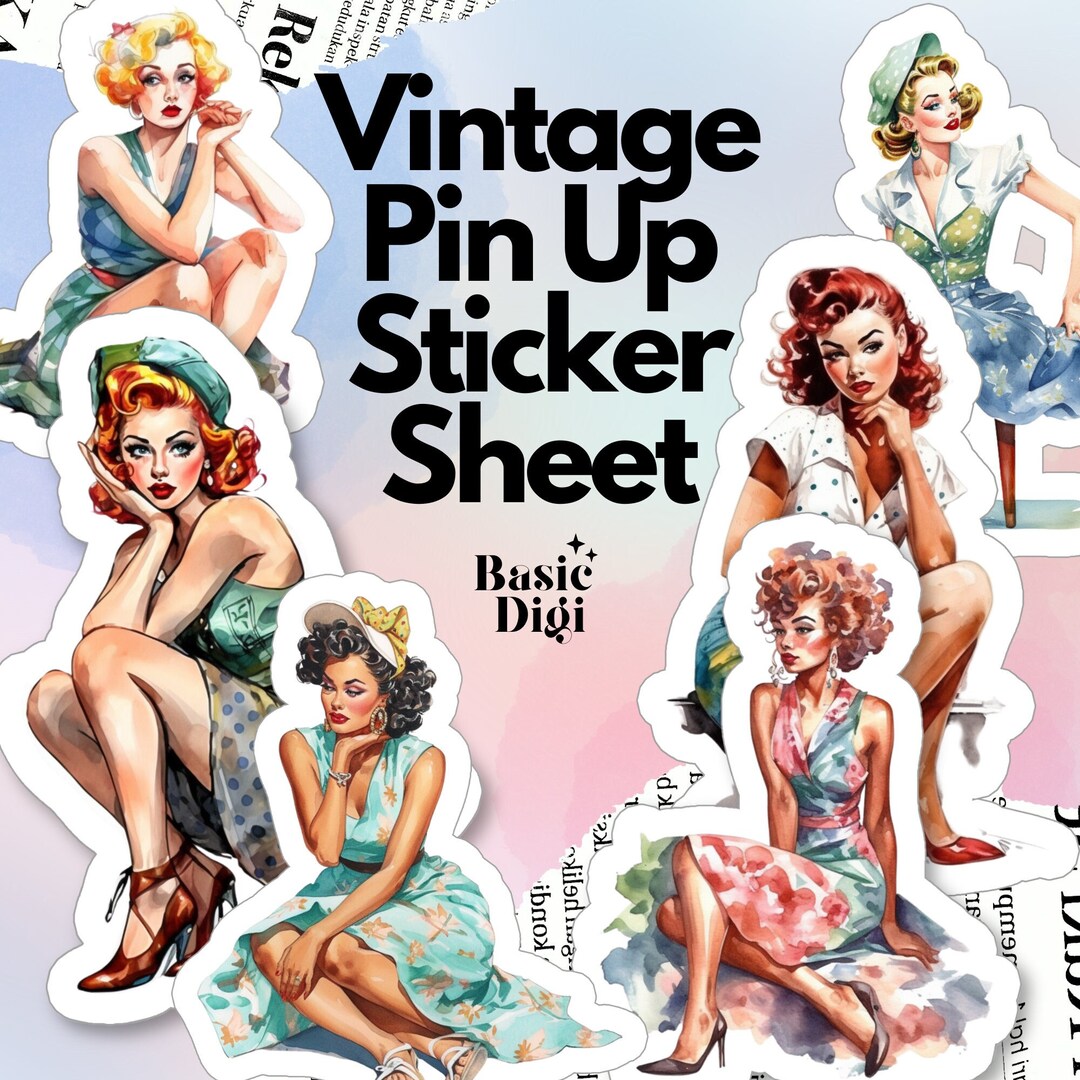 Pin Up Vector Stickers Pin-up Girl Vinyl Sticker Set the Perfect Addition to Your - Etsy