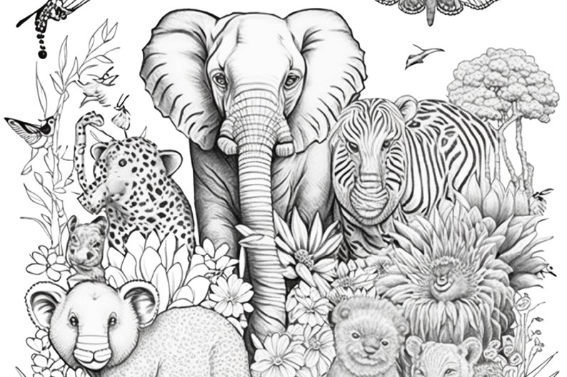10 Wild Animal Coloring Pages For Adults