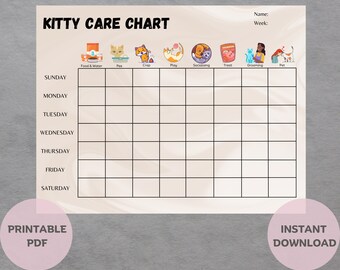 Cat Care Chart - Etsy