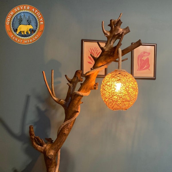 Wooden Floor Lamp Etsy