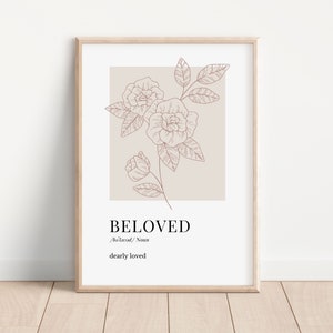 Beloved Print, Beloved Wall Art, Beloved Definition Print, Christian Nursery Print, Christian Printable Wall Art, DIGITAL DOWNLOAD