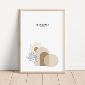 He is Risen Print, Matthew 28:6, Easter Bible Quote, Christian Easter Print, Easter Print, Resurrection Print, Wall Art, DIGITAL DOWNLOAD