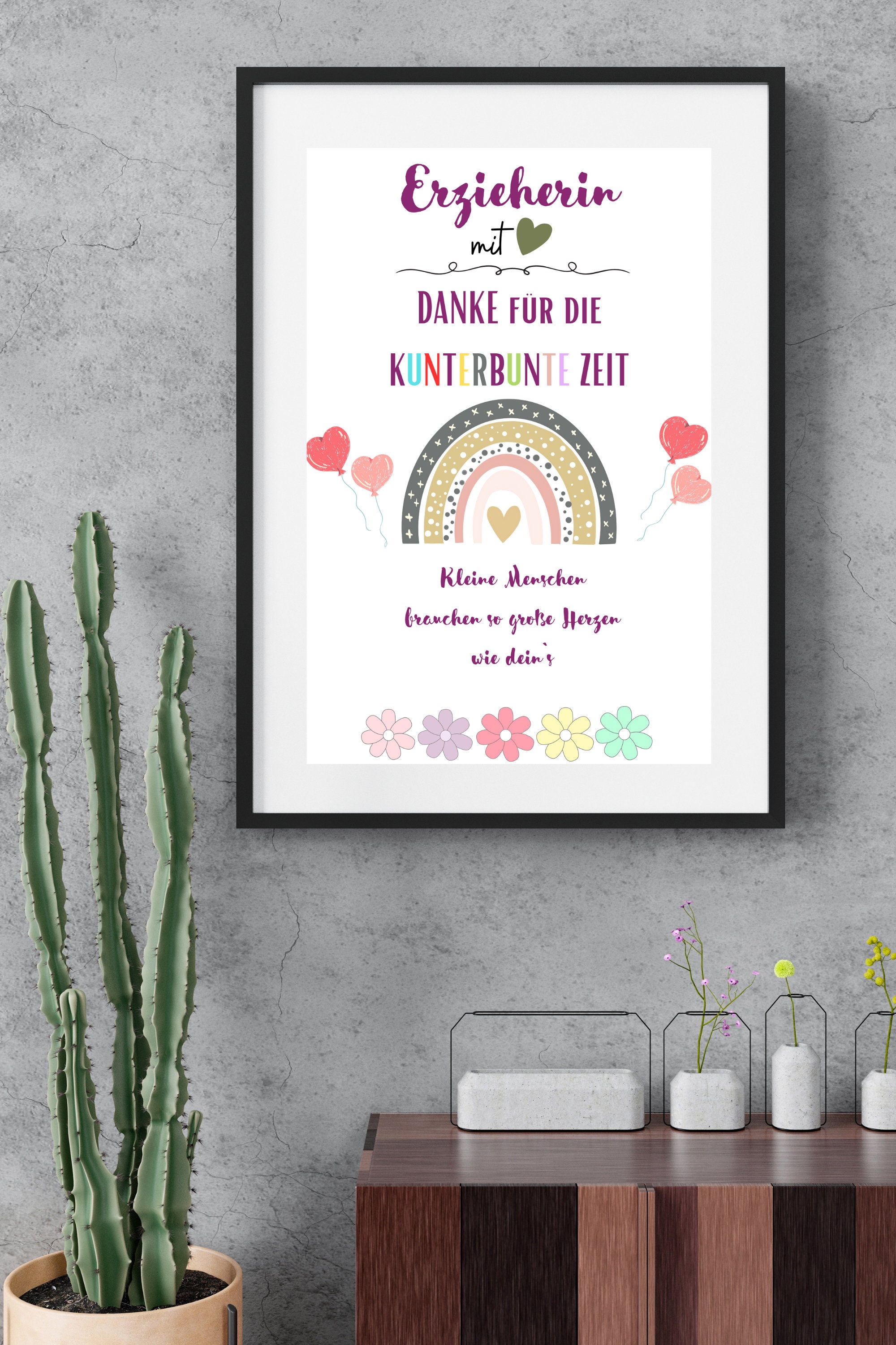 Minimutz Jute Tasche Personalisiert - Erzieherin Mit Herz Geschenk