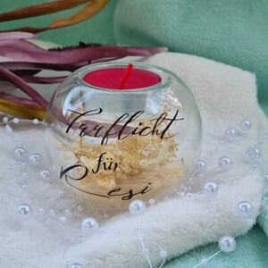 Tealight holder baptism light made of glass personalized gift idea with name baptism gift gift for godfather godmother