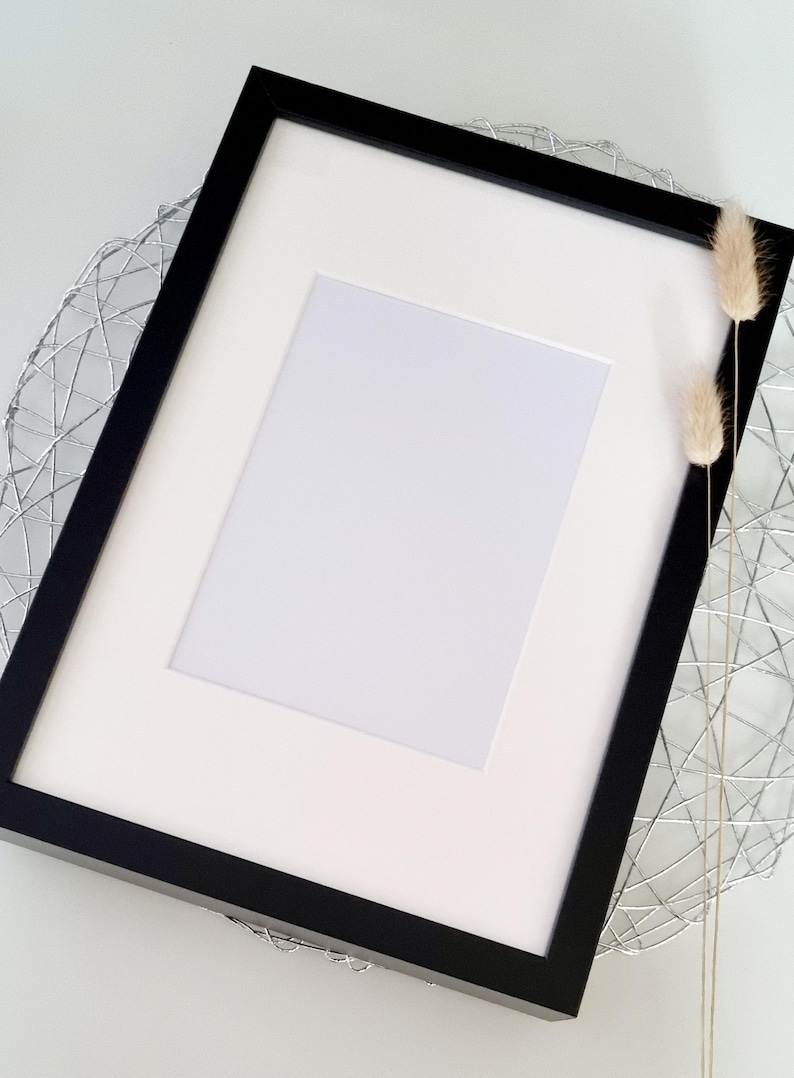 Distanzrahmen in schwarz.Handgemachtes personalisiertes Steinbild als Dankeschön Geschenk für Erzieherin, Kita Abschiedsgeschenk mit Rahmen