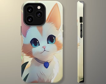 Cute Anime Cat Kawaii Tough Phone Case For iPhone 14 13 12 11 Pro Max 14 PlusCover Google Pixel 7 6 5 Case Samsung Galaxy S23 S22 S21 S10