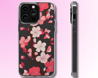Rosa japonés flor de cerezo Floral claro teléfono caso para iPhone 14 13 12 11 Pro Max Iphone 14 Max Plus cubierta Samsung Galaxy S22 S21 caso