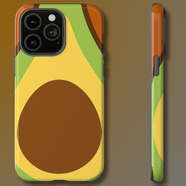 Abstract Avocado Green and Brown Tough Phone Case For iPhone 14 13 12 11 Pro Max 14 Plus Google Pixel 7 6 5 Case Samsung Galaxy S2