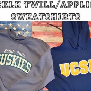 Custom applique sweatshirts sales