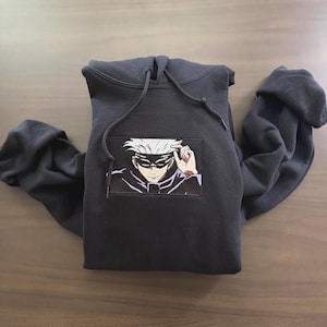 Satoru Gojo embroidered sweater, Gojo Sensei, Gojo Sweater, Jujutsu Kaisen anime hoodie, JJK Hoodie, Gift for him, Gift for Her,  (MTO)