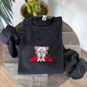 Ryomen Sukuna Embroidered Hoodie, Sukuna Embroidered sweater, Jujutsu Kaisen Hoodie, Sweater gifts, JJK Swag, Higher Resolve Sweater (MTO)