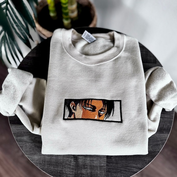 Captain Levi Embroidered Sweater, Anime Inspired AOT Crewneck (MTO)