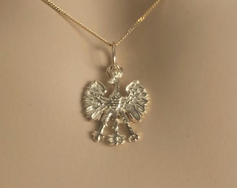 10K Solid Gold POLISH EAGLE with a CROWN, Sovereignty and Unity of the State, Charm Pendant Jewelry Made to Order in Canada (Ve#40)