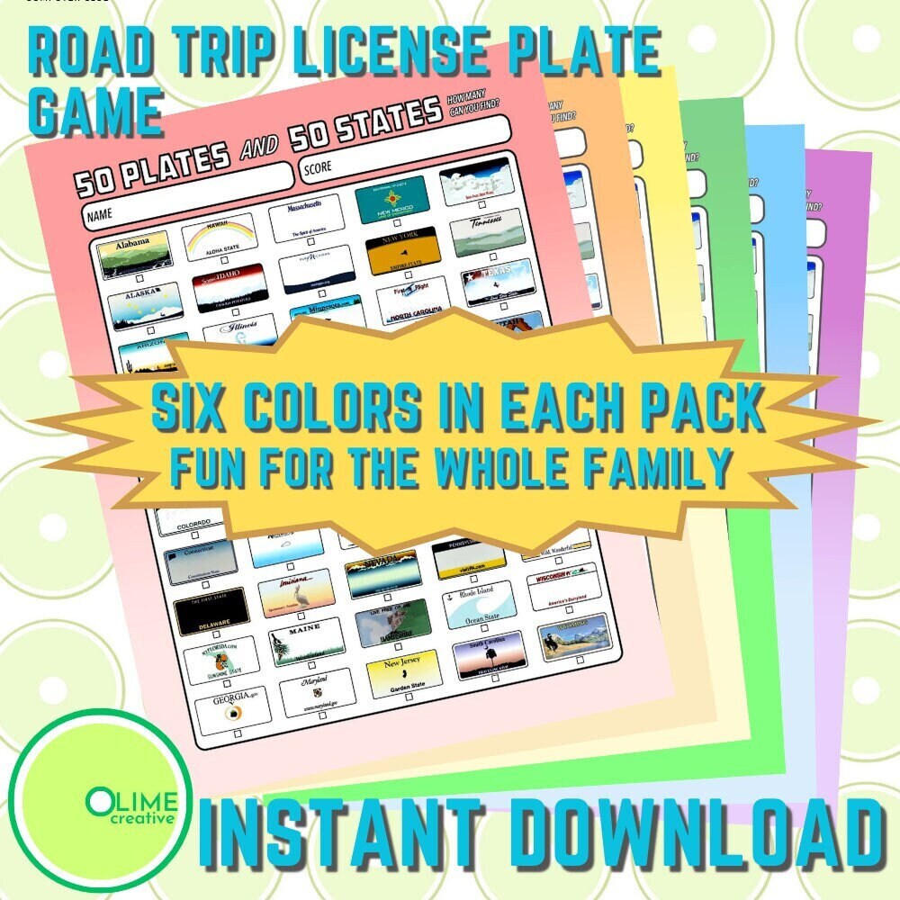 50 States Game Printable