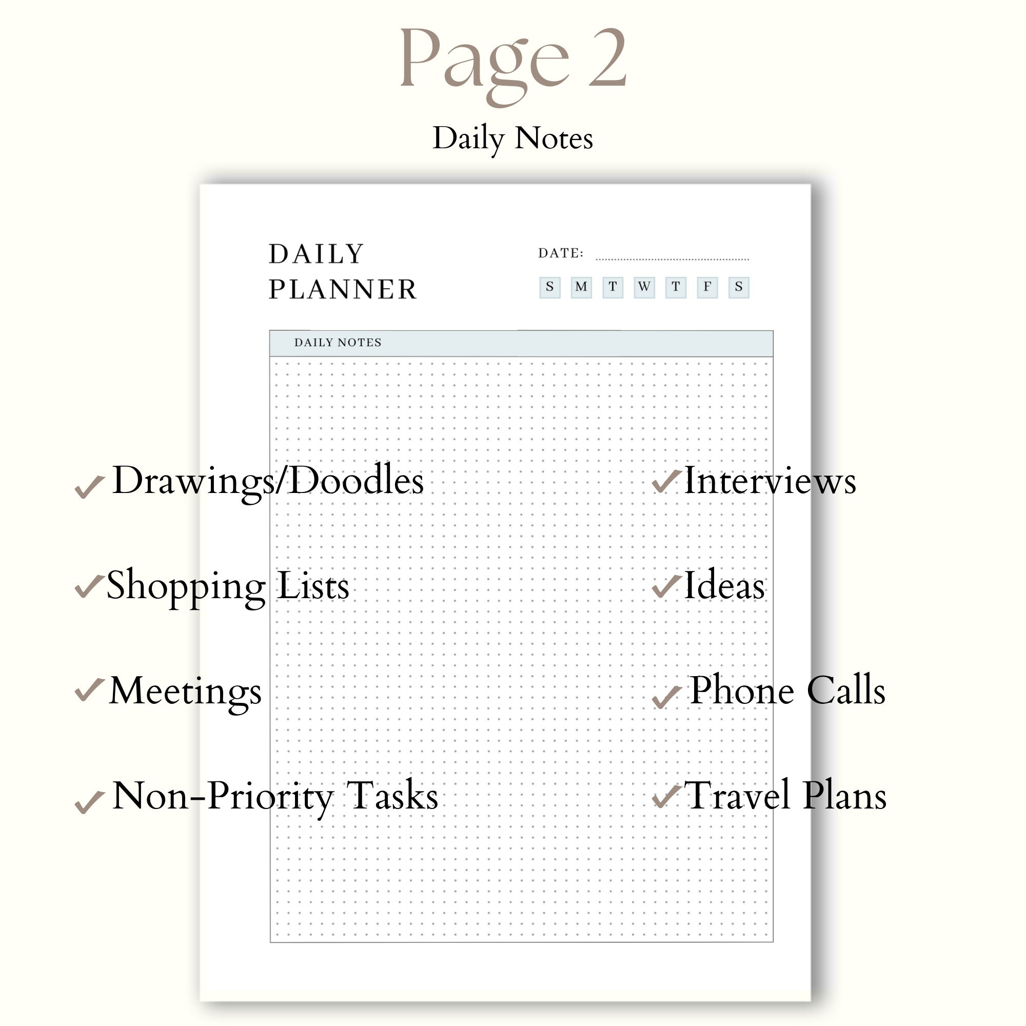 Printable Time-blocking Daily Planner 8.5x11 - Etsy