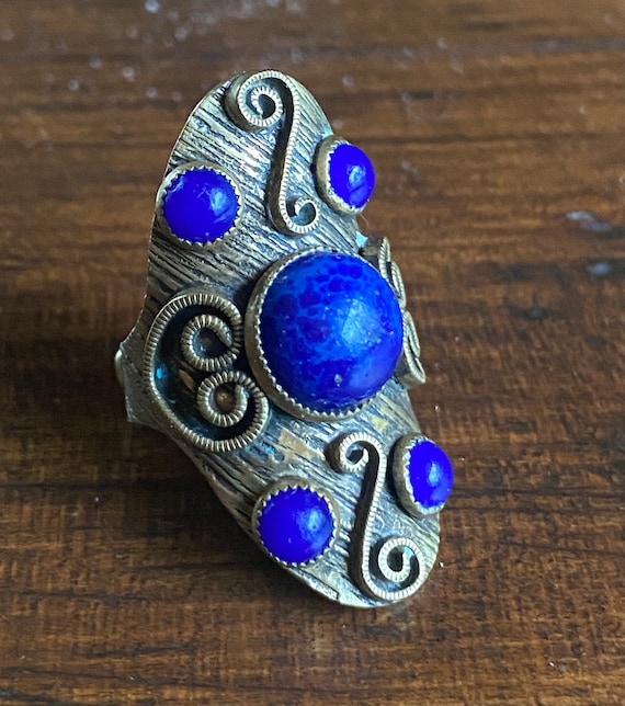 Antique Nemco Lapis Adjustable Shield Ring ~ 1930… - image 1