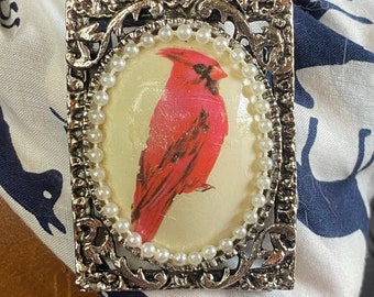 Vintage Cardinal Bird Brooch