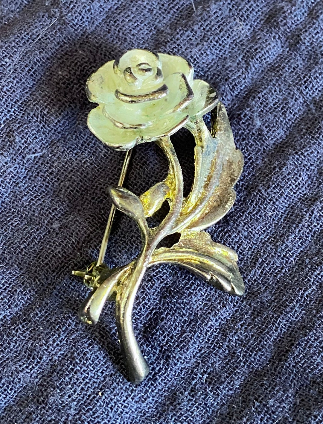 Vintage Rose Brooch Gold Flower - Etsy