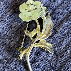 Vintage Rose Brooch Gold Flower - Etsy