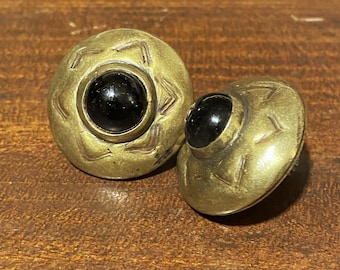 Post Hubert Harmon Brass Earrings