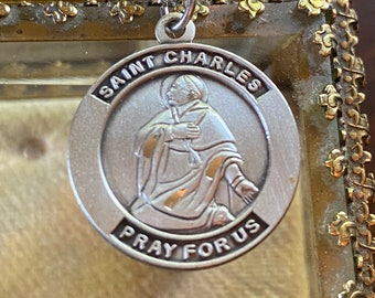 Vintage Saint Charles Patron Saint of Spiritual Leaders ~ Pray For Us