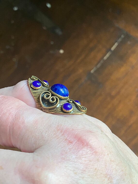 Antique Nemco Lapis Adjustable Shield Ring ~ 1930… - image 3