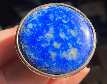 Massive Lapis and Sterling Ring ~ US Size 11