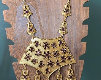Vintage 1960s Egyptian Revival Goldette Bib ~ Immaculate!